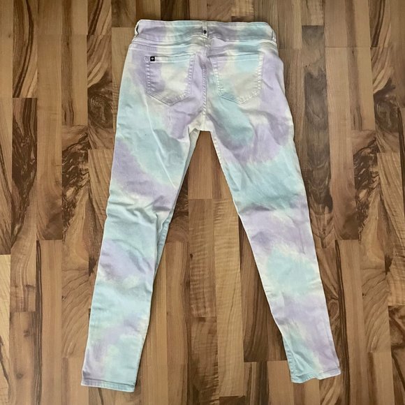 Black Heart Tie Dye High Waist Skull Skinny Jeans 11 - Picture 3 of 12
